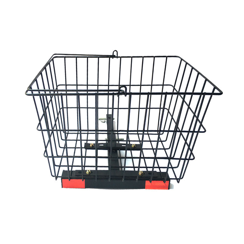 E950 Folding Metal Basket With Safety Reflector Mobility Scooter Basket