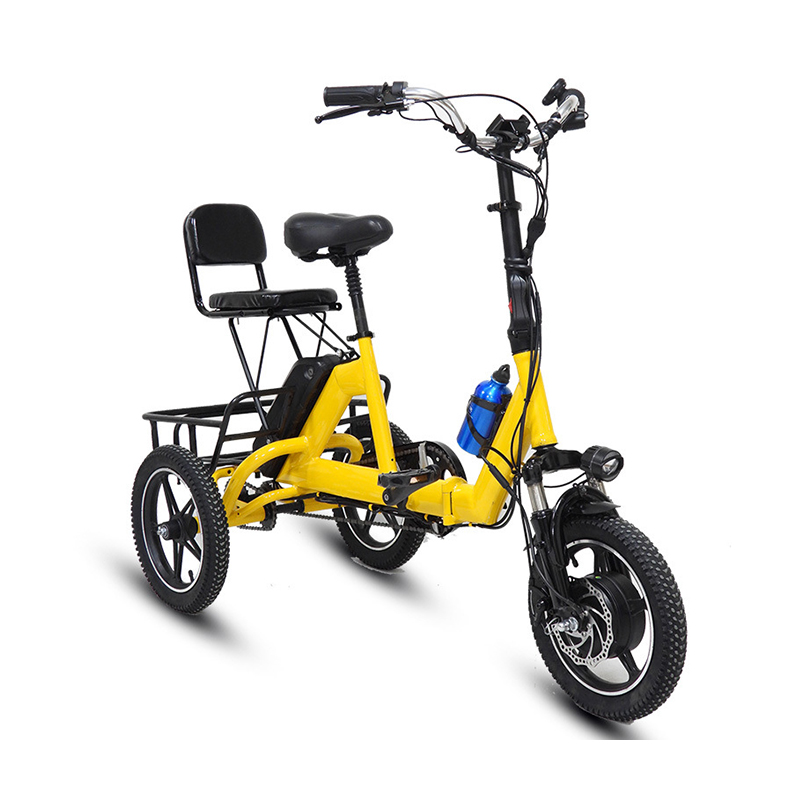 3-Wheel Petal Electric Bicycle With Rear Basket & Child Seat