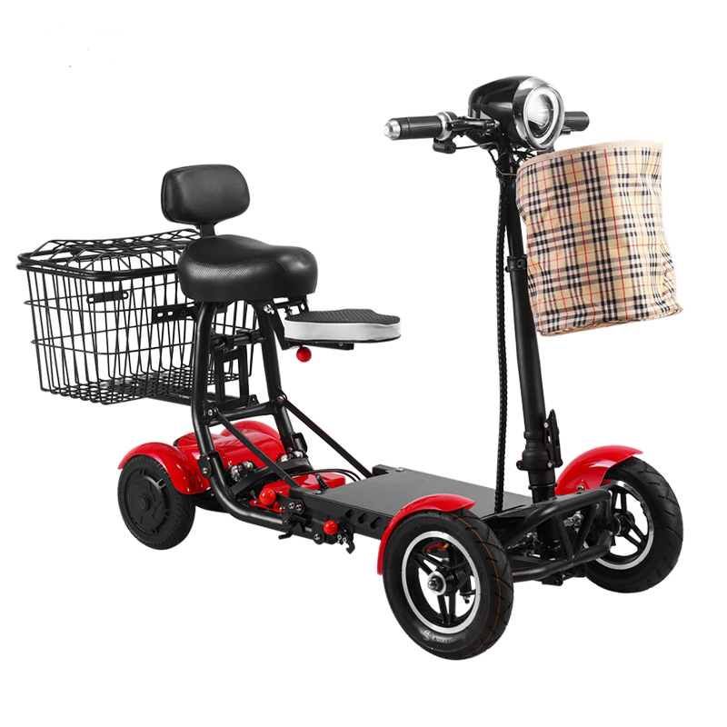 DH0305 CE Approved All Terrain Folding Electric Travel Scooter With Child Seat 4-Wheel Mobility Scooter